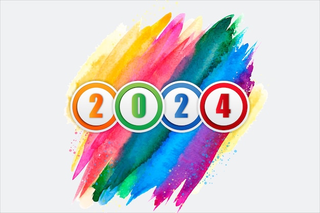 Happy New Year 2024 festive realistic decoration Celebrate 2024 party