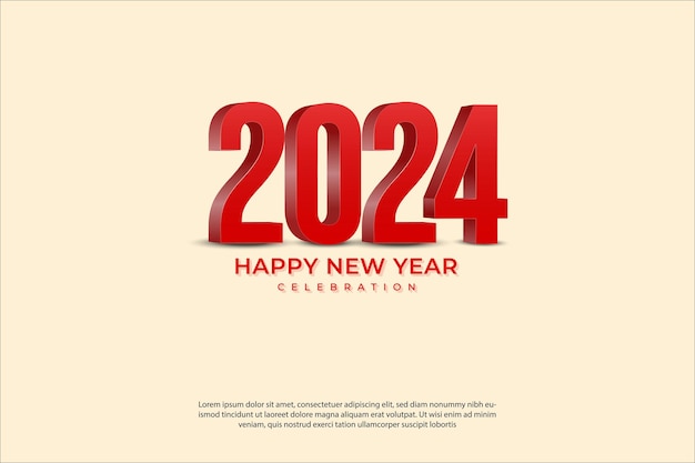 Happy New Year 2024 festive realistic decoration Celebrate 2024 party