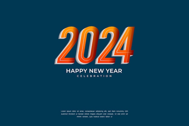 Happy New Year 2024 festive realistic decoration Celebrate 2024 party