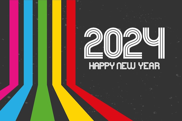 Happy New Year 2024 festive realistic decoration Celebrate 2024 party