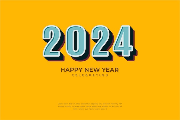 Happy New Year 2024 festive realistic decoration Celebrate 2024 party