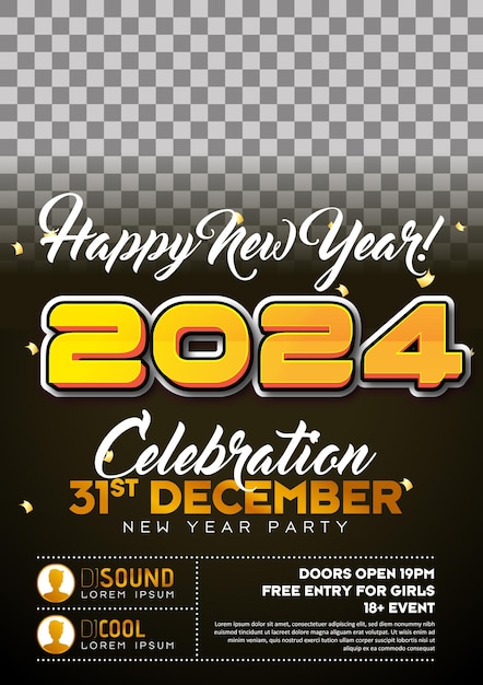 Vector happy new year 2024 flyer design 2024 poster template