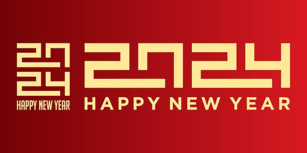 Happy New Year 2024 logo design New year 2024 text design vector template