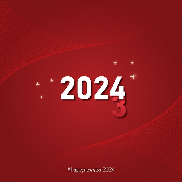 Happy new year 2024 premium vector