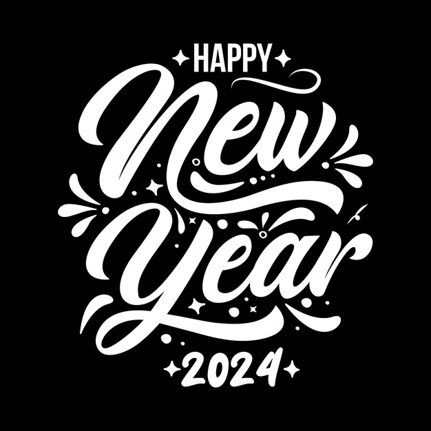 Vector happy new year 2024 tshirt design vector