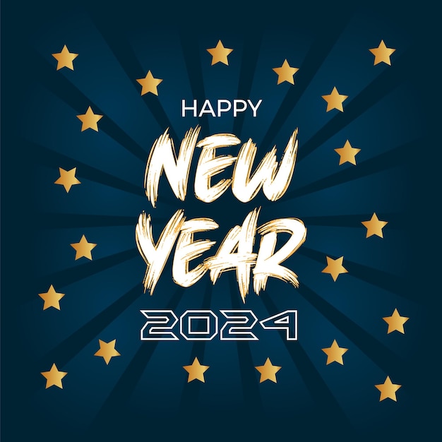 Happy New Year 2024 Vector Design