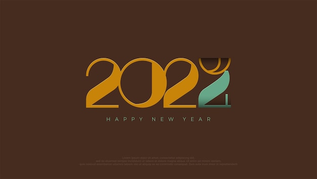 Happy new year 2024 with the number 3 replaced by 4 A unique concept with a shiny and luxurious gold color