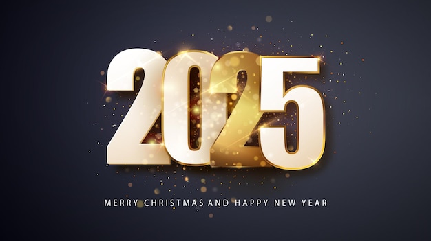 Happy new year 2025 background Holiday greeting card design Vector illustration