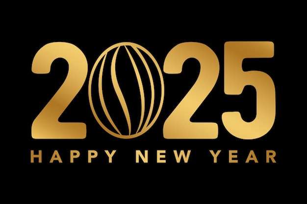 Vector happy new year 2025 banner golden background vector new year 2025 vector