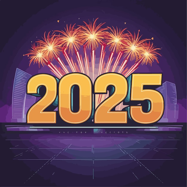 Happy new year 2025 celebration background vector illustration