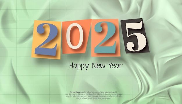 Happy New Year 2025 festive realistic ransom note number for Celebrate 2025 party