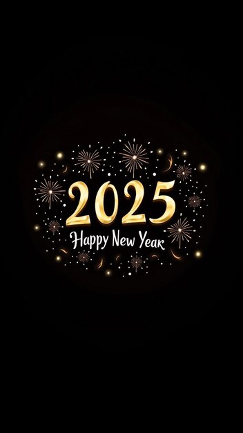 Vector happy new year 2025 fireworks design