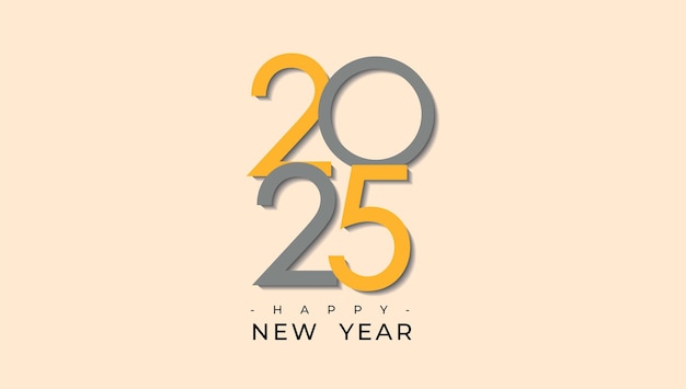 Happy New year 2025 modern background illustration