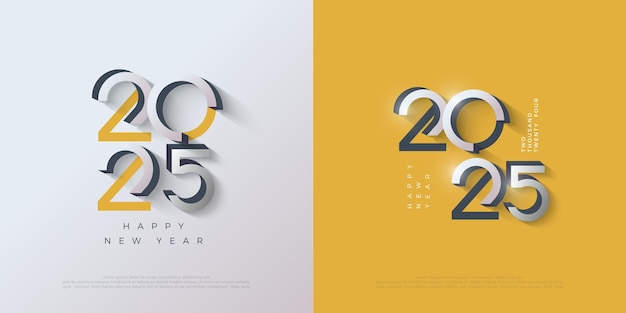 Happy new year 2025 with modern colorful 3d numbers clean and elegant design Premium design 2025 for calendar poster template or poster design