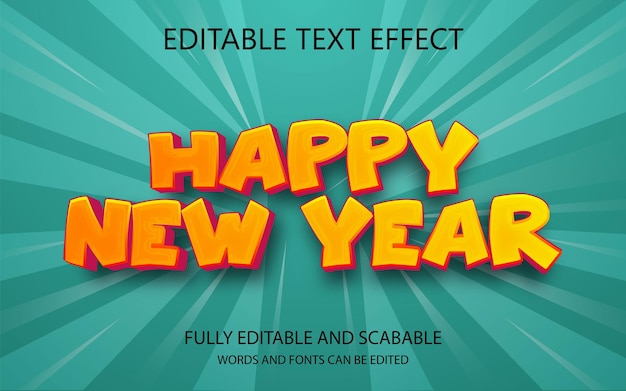 happy new year 3d text effect and text effect 3d style