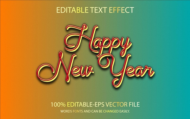 happy new year 3d text effect and text effect 3d style