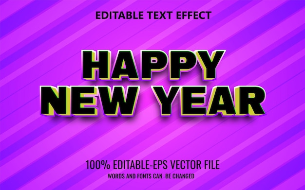 happy new year 3d text effect and text effect 3d style