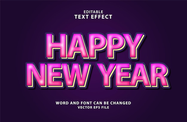 Happy new year 3d text effect