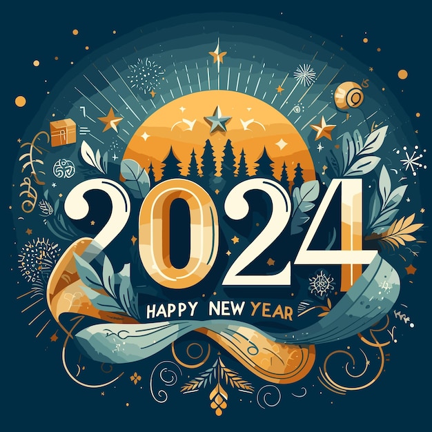 Happy New Year background vector illustration Happy New Year 2024