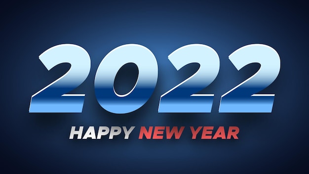 Happy New Year blue poster. Greeting card design.