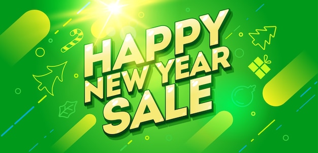 Happy New Year card design. Christmas sale banner design.  New Year banner