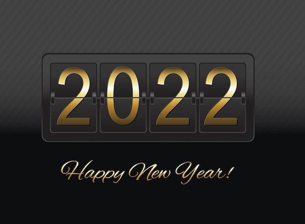 Happy New Year Card With Text, Vector Illustration