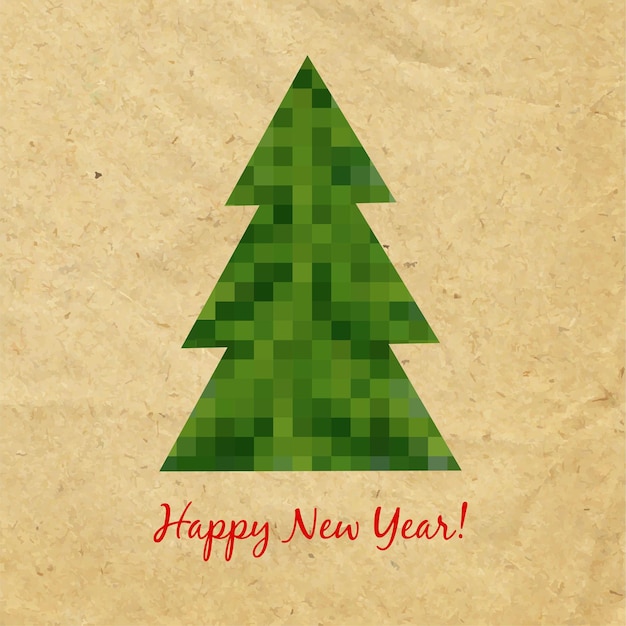 Happy New Year Card With Text With Gradient Mesh, Vector Illustration.