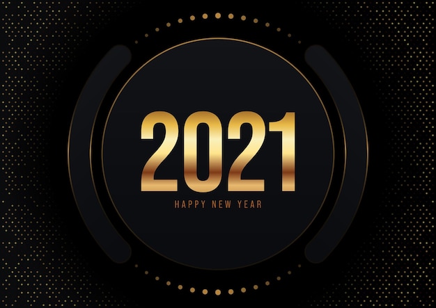 Happy new year  concept decorative with luxury gold background