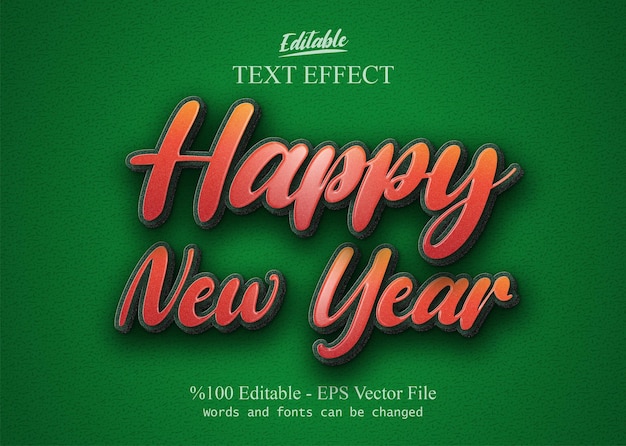 Happy New Year editable text effect