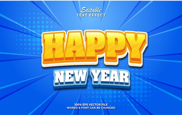 Happy new year editable text effects style