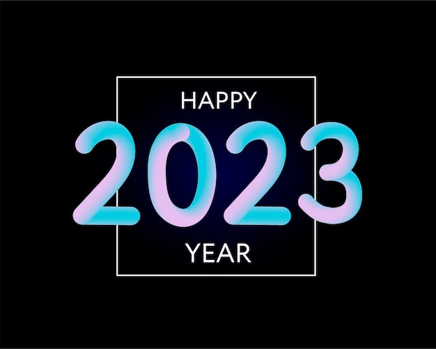 Happy new year future metaverse neon text neon with metal effect numbers and futurism lines vector g