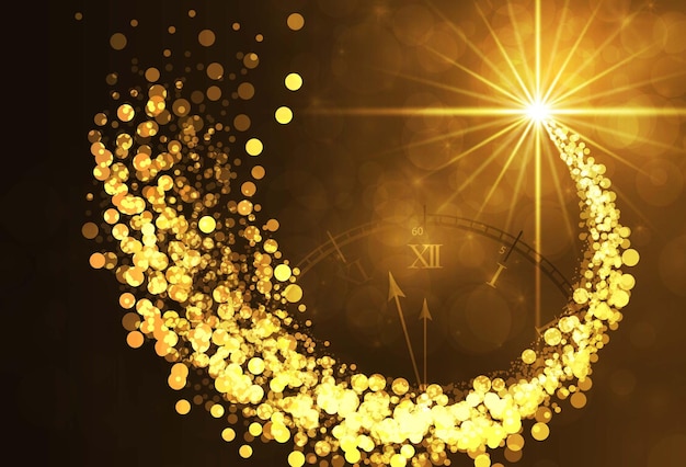 Happy new year gold color background vector illustration