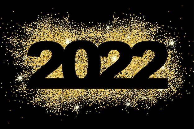 Happy new year  gold dust in numbers vector flat