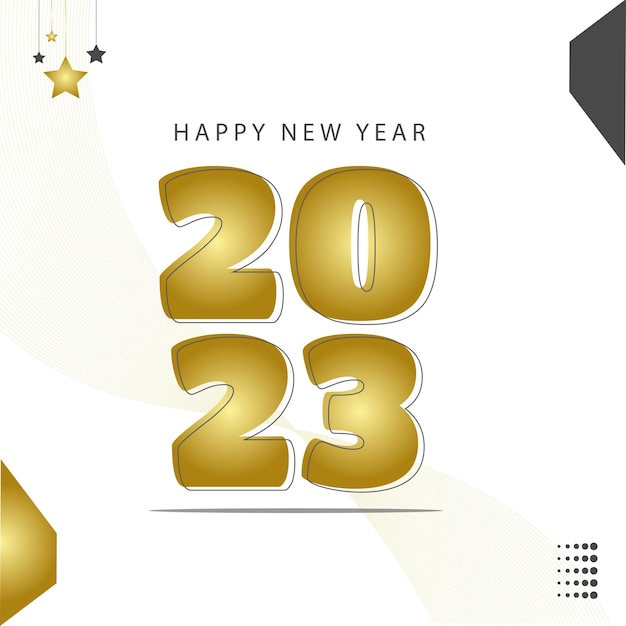 Happy new year gold white cute luxury 2023 red black  feeds card flyer background professional