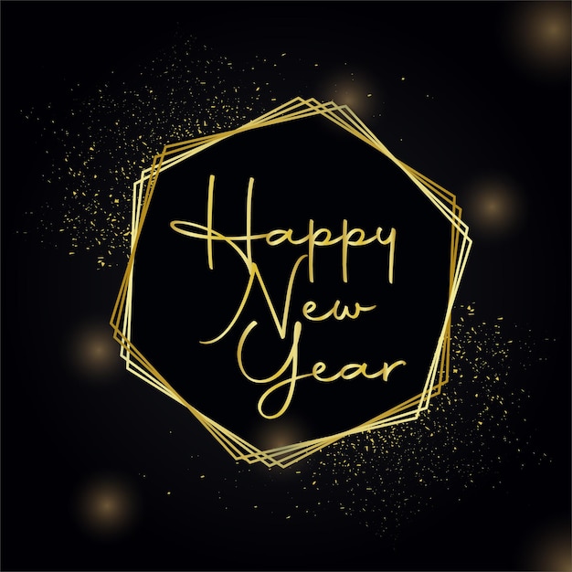 Happy New Year Holiday Vector Illustration of Golden Color Background Design