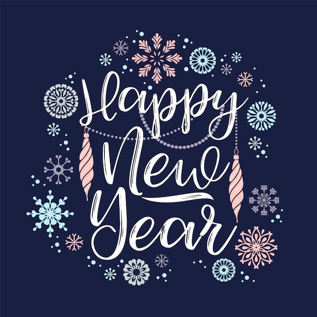 Happy New Year lettering designs