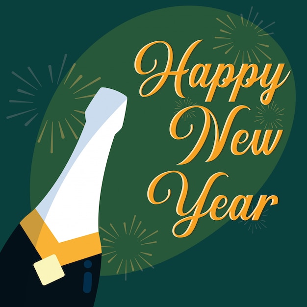 Happy new year lettering