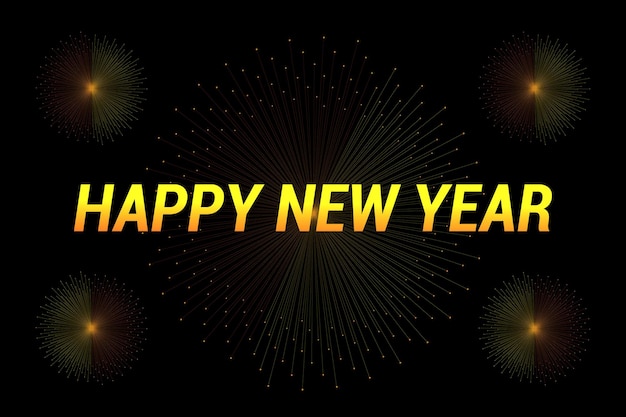 Happy New Year Light Effect Design With Vector File