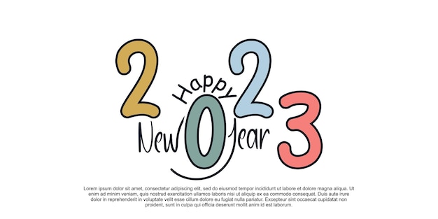 Happy new year logo design unique creative concept Premium Vector part 6