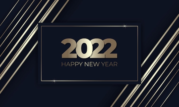 Happy new  year luxury dark blue and gold elegant background