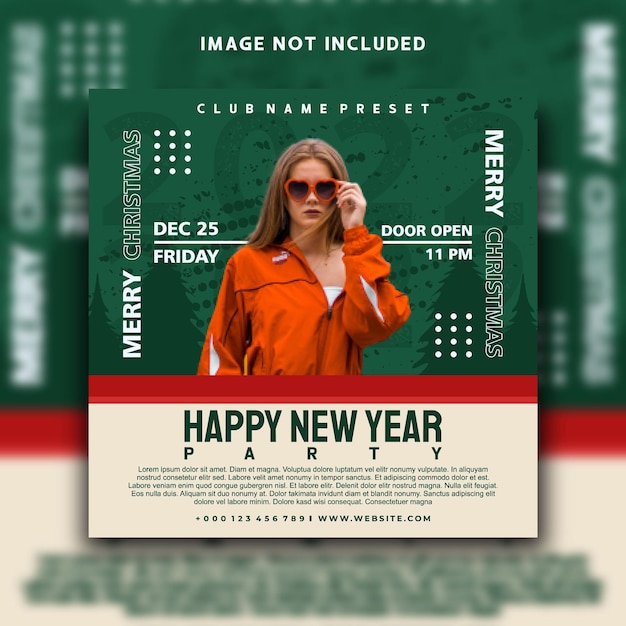 Vector happy new year social media post instagram banner template design