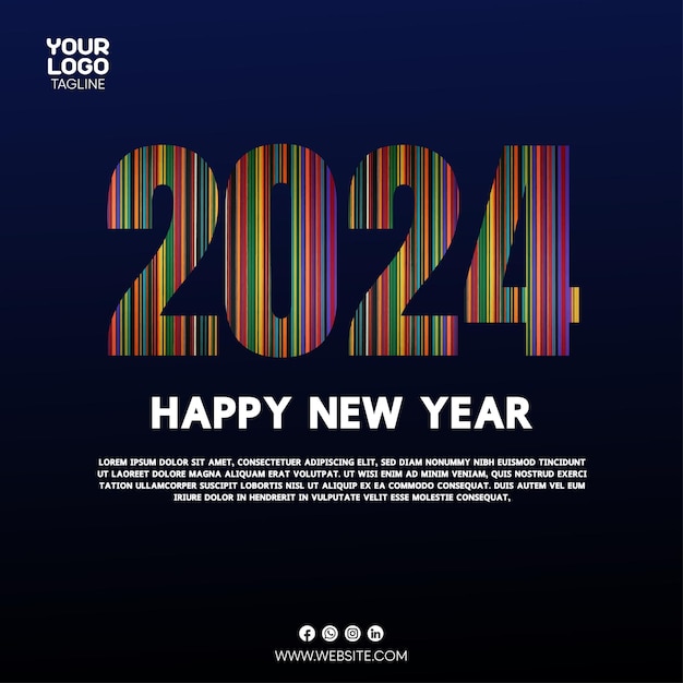 Happy new year social media template