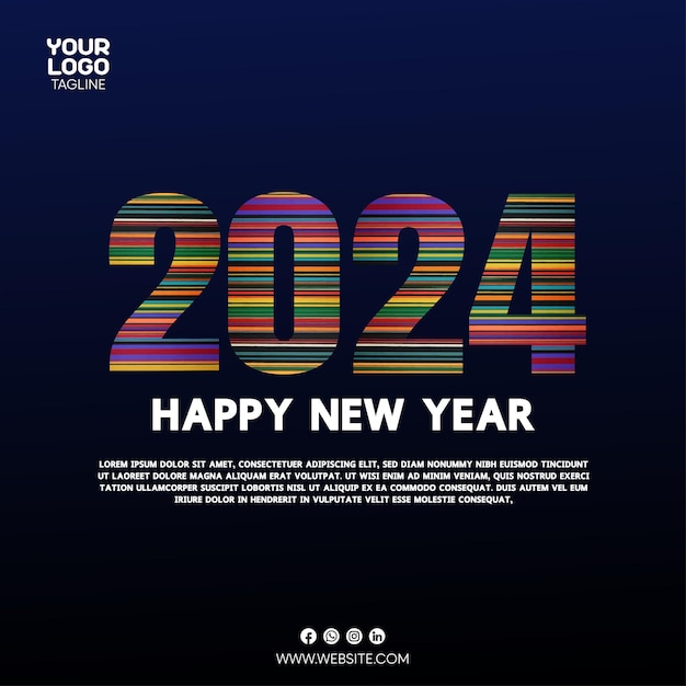 Happy new year social media template