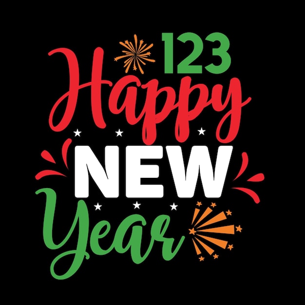 Happy new year SVG design t shirt cutting