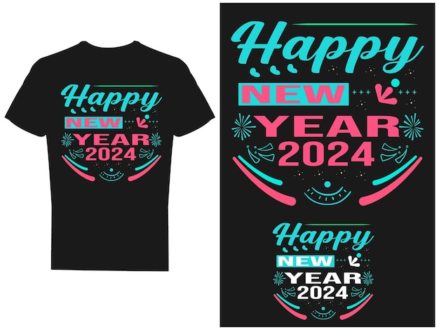 Vector happy new year t shirt design and vector