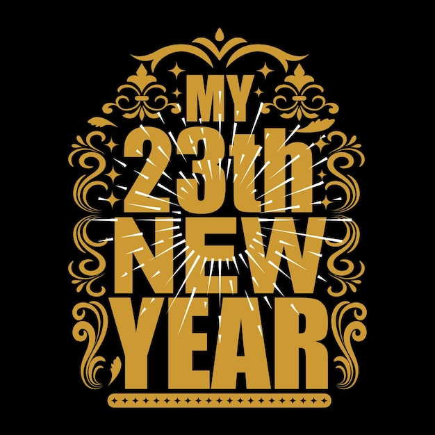 Vector happy new year t-shirt design