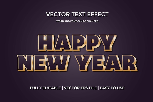 Happy new year text effect fully editable