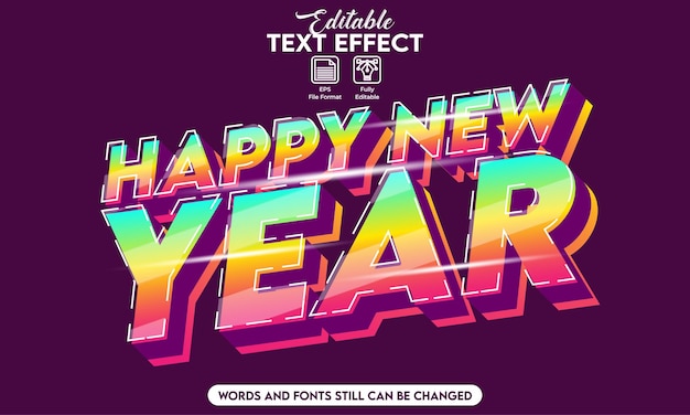 Happy new year text effect