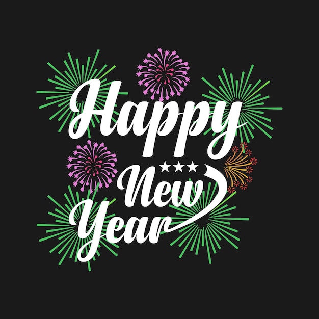 Happy New Year tshirt design Happy New Year 2024 typography holiday New Year tshirt design 2024