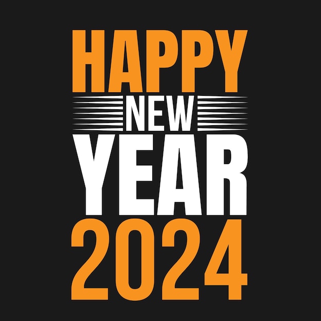 Happy New Year tshirt design Happy New Year 2024 typography holiday new year tshirt design